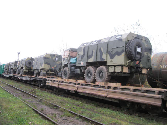 Отправка на экспорт войсковых автомобилей радио-локационного комплекса (по заказу Министерства обороны Казахстана)